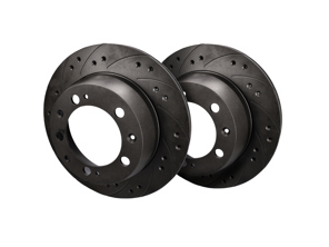 Black Diamond CROSS DRILLED & GROOVED Performance Brake Discs REAR. Porsche 924 / 928 / 944 - KBD 2152, KBD2152